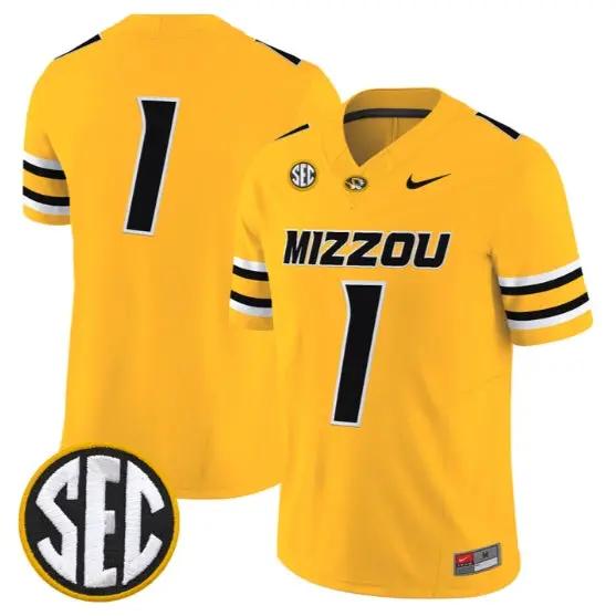 Team Jersey #1 Missouri Tigers Jersey 2026 Vapor Limited All Stitched by My Store NCAA Football Jerseys