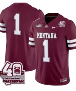 Team Jersey #1 Montana Grizzlies 2026-40th Anniv Patch Stitched by My Store NCAA Football Jerseys