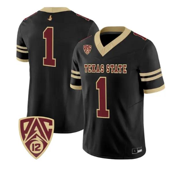 Team Jersey #1 Texas State Bobcats 2026 Vapor Limited All Stitched by My Store NCAA Football Jerseys