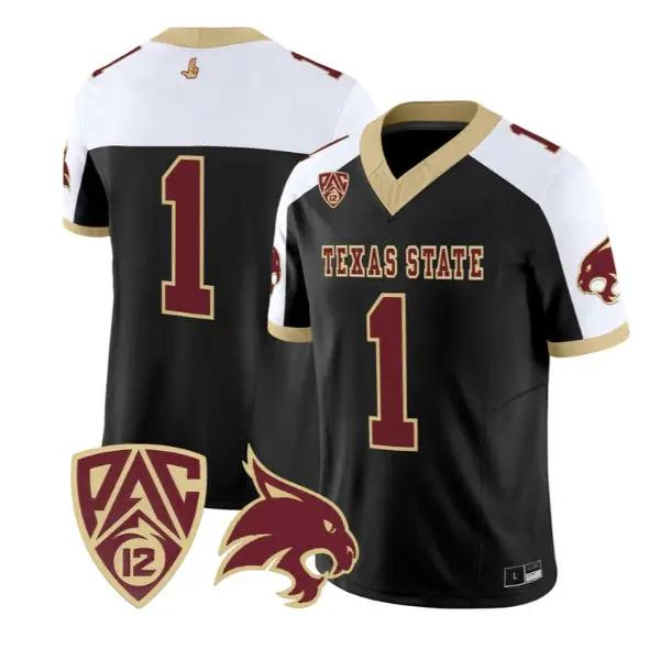 Team Jersey #1 Texas State Bobcats 2026 Vapor Limited All Stitched by My Store NCAA Football Jerseys