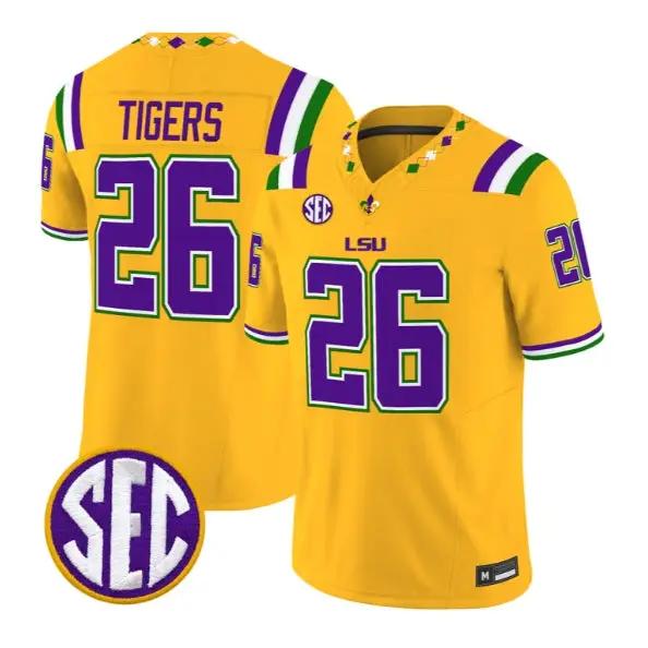 Tigers #26 LSU Tigers Jersey 2026 Mardi Gras Edition Limited All Stitched by My Store NCAA Football Jerseys