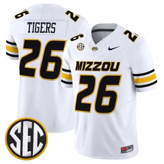 Tigers Mizzou #26 Missouri Tigers Jersey 2026 Vapor Limited Stitched by My Store NCAA Football Jerseys