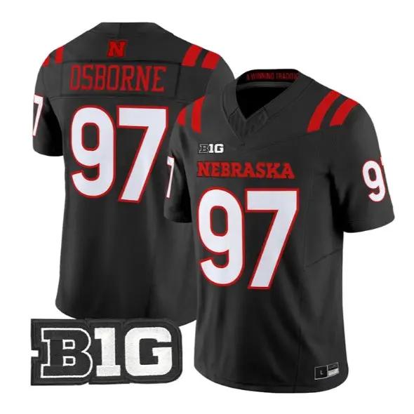 Tom Osborne #97 Nebraska Cornhuskers Jersey 2026 Alter All-black Vapor Stitched by My Store NCAA Football Jerseys
