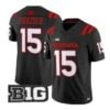 Tommie Frazier #15 Nebraska Cornhuskers Jersey 2026 Alternate All-black Stitched by My Store NCAA Football Jerseys