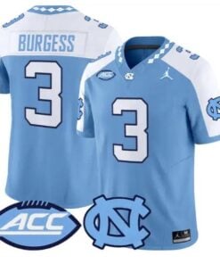 Travis Burgess Jersey #3 North Carolina Tar Heels 2026 All Stitched by My Store NCAA Football Jerseys