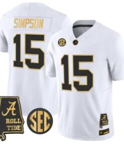 Ty Simpson #15 Alabama Crimson Tide Jersey 2026 Alabama Map Stitched by My Store NCAA Football Jerseys