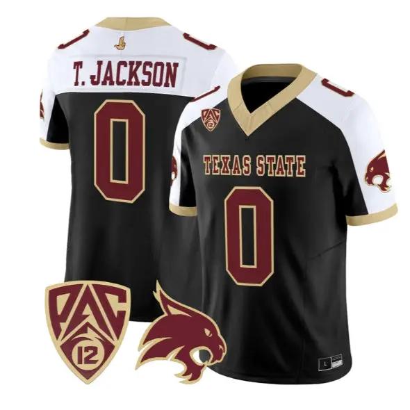 Tymere Jackson Jersey #0 Texas State Bobcats 2026 Vapor All Stitched by My Store NCAA Football Jerseys
