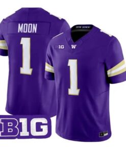 Warren Moon #1 Washington Huskies Jersey 2026 Limited All Stitched by My Store NCAA Football Jerseys