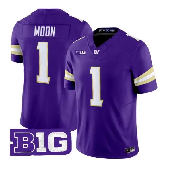 Warren Moon #1 Washington Huskies Jersey 2026 Limited All Stitched by My Store NCAA Football Jerseys