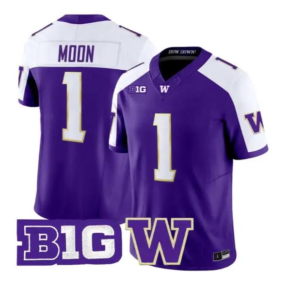 Warren Moon #1 Washington Huskies Jersey 2026 Limited All Stitched by My Store NCAA Football Jerseys