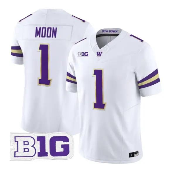 Warren Moon #1 Washington Huskies Jersey 2026 Limited All Stitched by My Store NCAA Football Jerseys