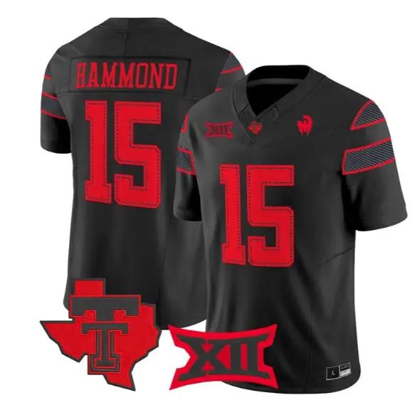 Will Hammond Jersey #15 Texas Tech Red Raiders 2026 Vapor Limited All Stitched by My Store NCAA Football Jerseys