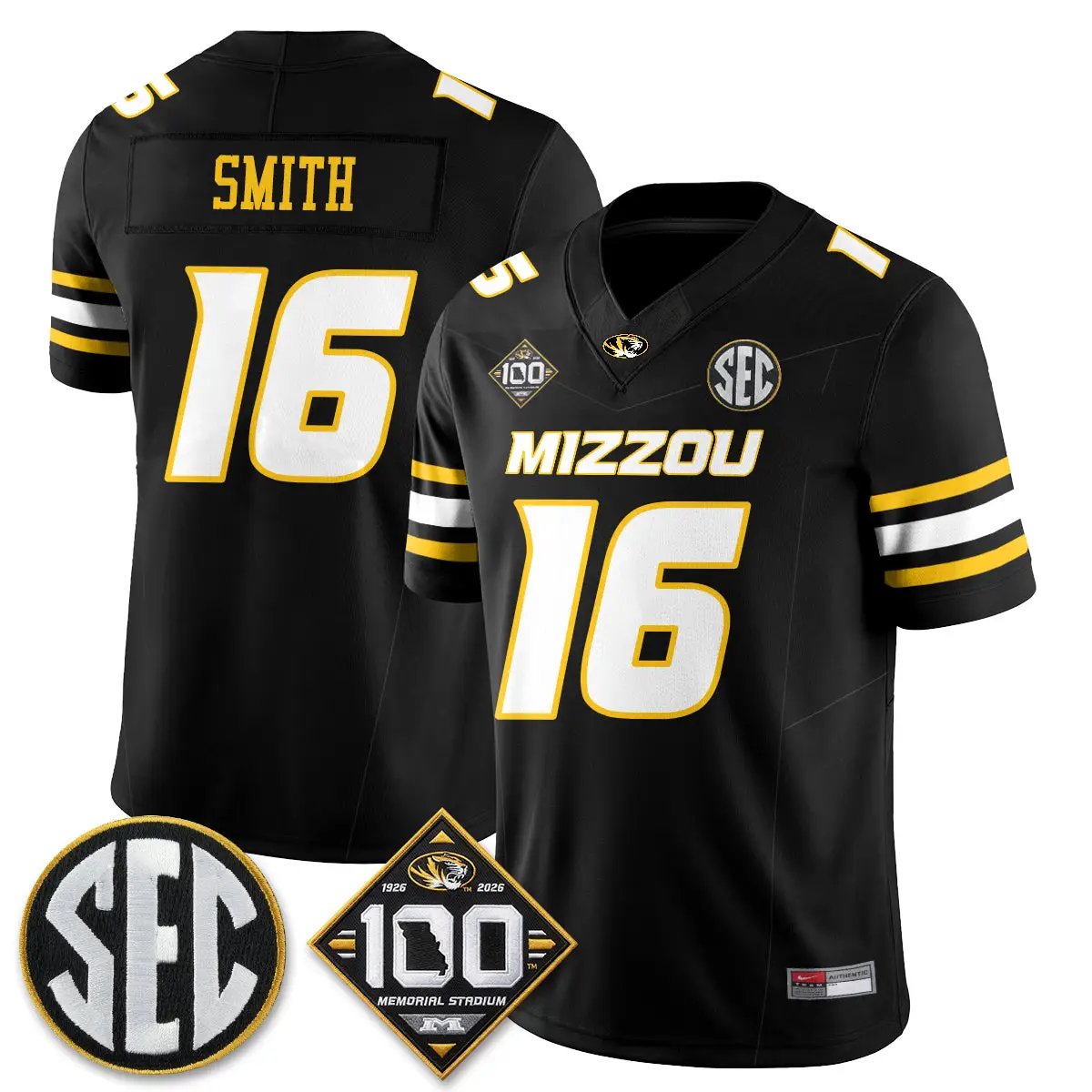 MIZZ 100th Anniversary of Memorial Stadium Vapor Jersey - Stitched by Missouri Tigers