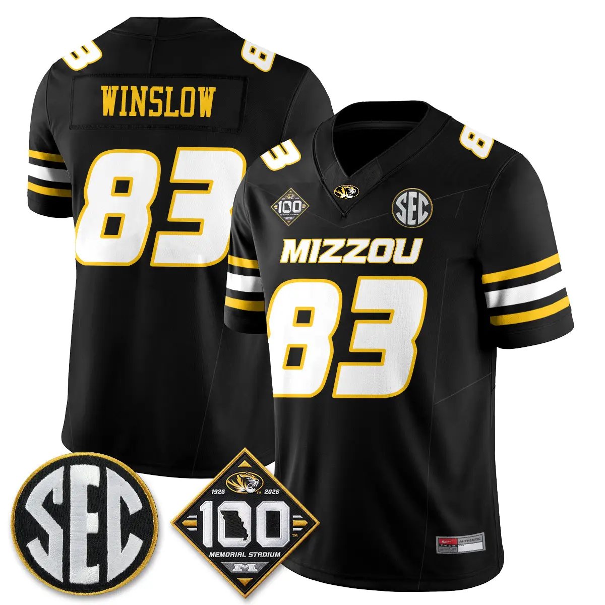 MIZZ 100th Anniversary of Memorial Stadium Vapor Jersey - Stitched by Missouri Tigers