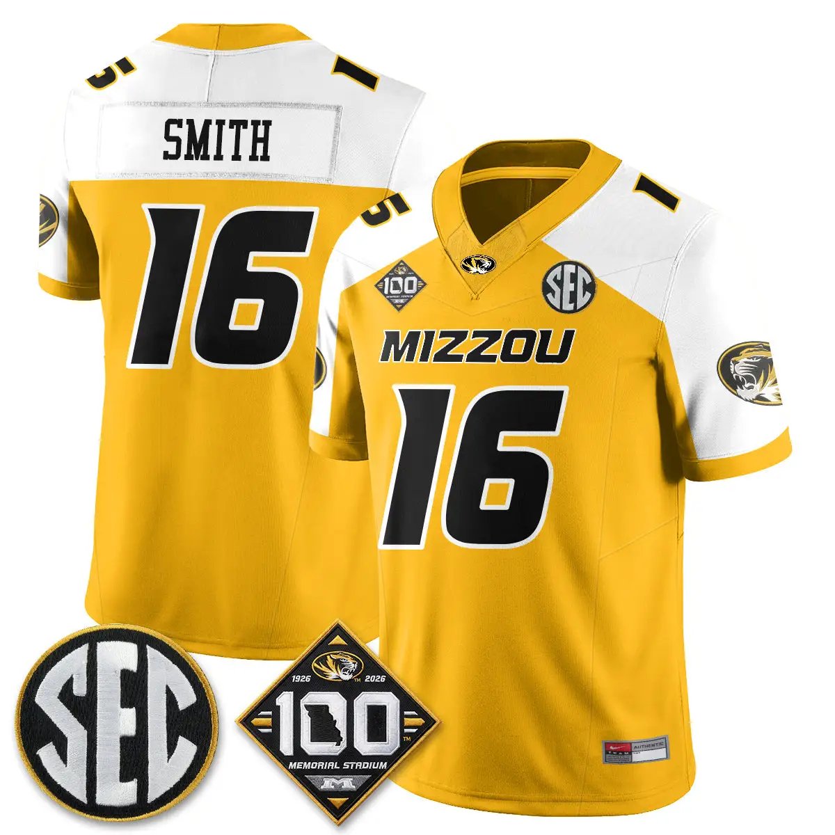 MIZZ 100th Anniversary of Memorial Stadium Vapor Jersey - Stitched by Missouri Tigers