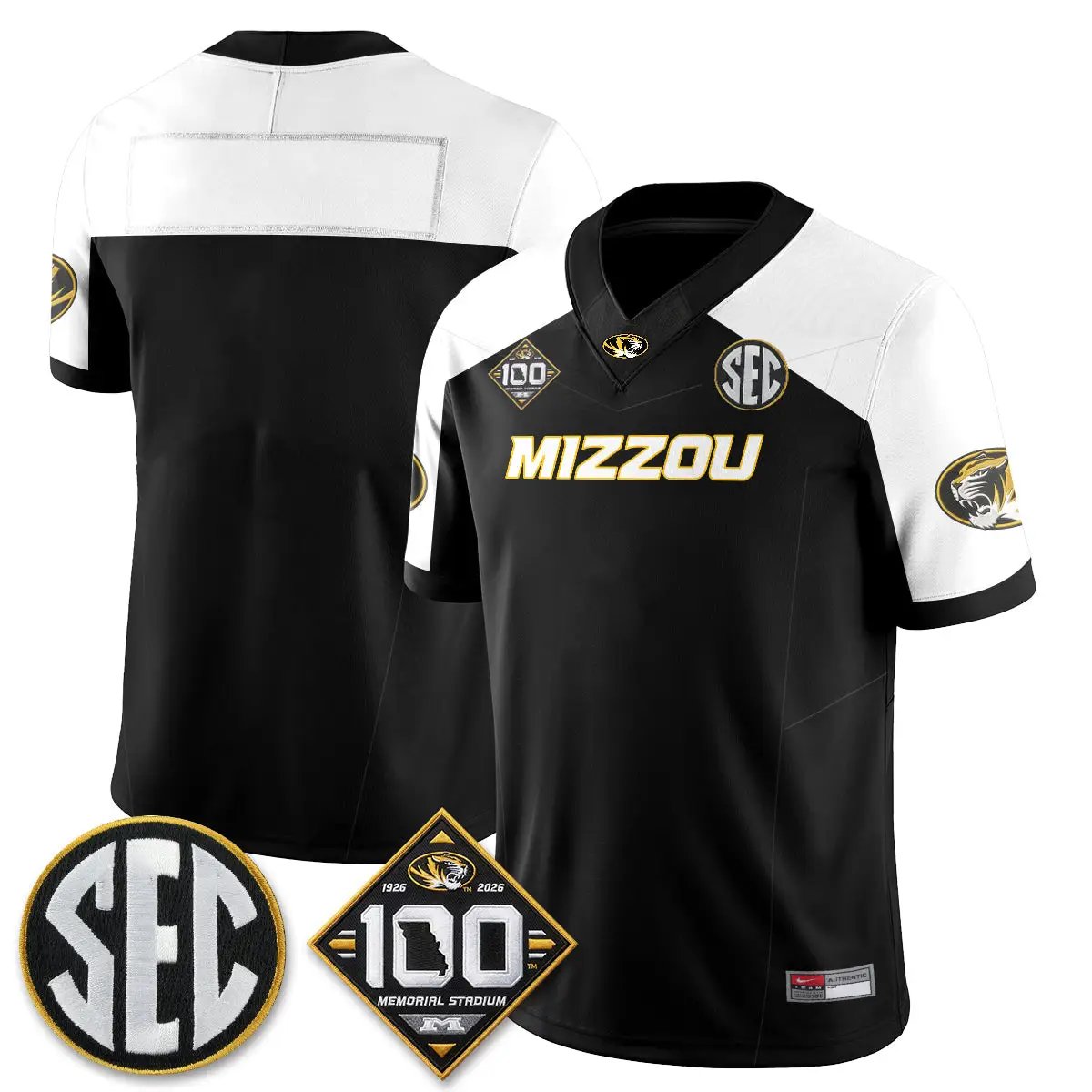MIZZ 100th Anniversary of Memorial Stadium Vapor Jersey - Stitched by Missouri Tigers