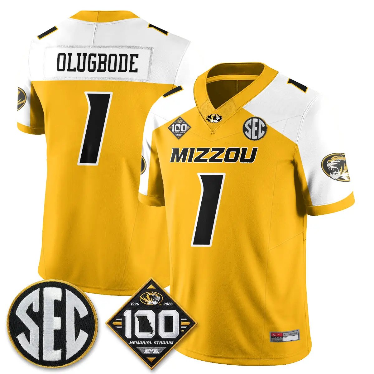 MIZZ 100th Anniversary of Memorial Stadium Vapor Jersey - Stitched by Missouri Tigers