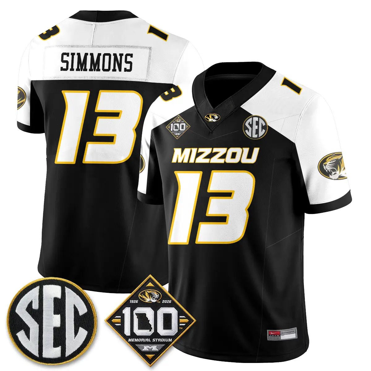 MIZZ 100th Anniversary of Memorial Stadium Vapor Jersey - Stitched by Missouri Tigers