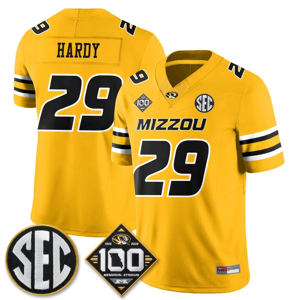 MIZZ 100th Anniversary of Memorial Stadium Vapor Jersey - Stitched by Missouri Tigers