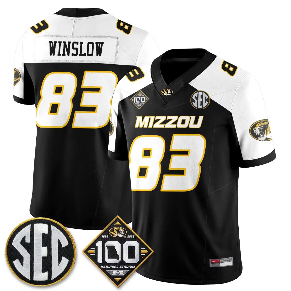 MIZZ 100th Anniversary of Memorial Stadium Vapor Jersey - Stitched by Missouri Tigers