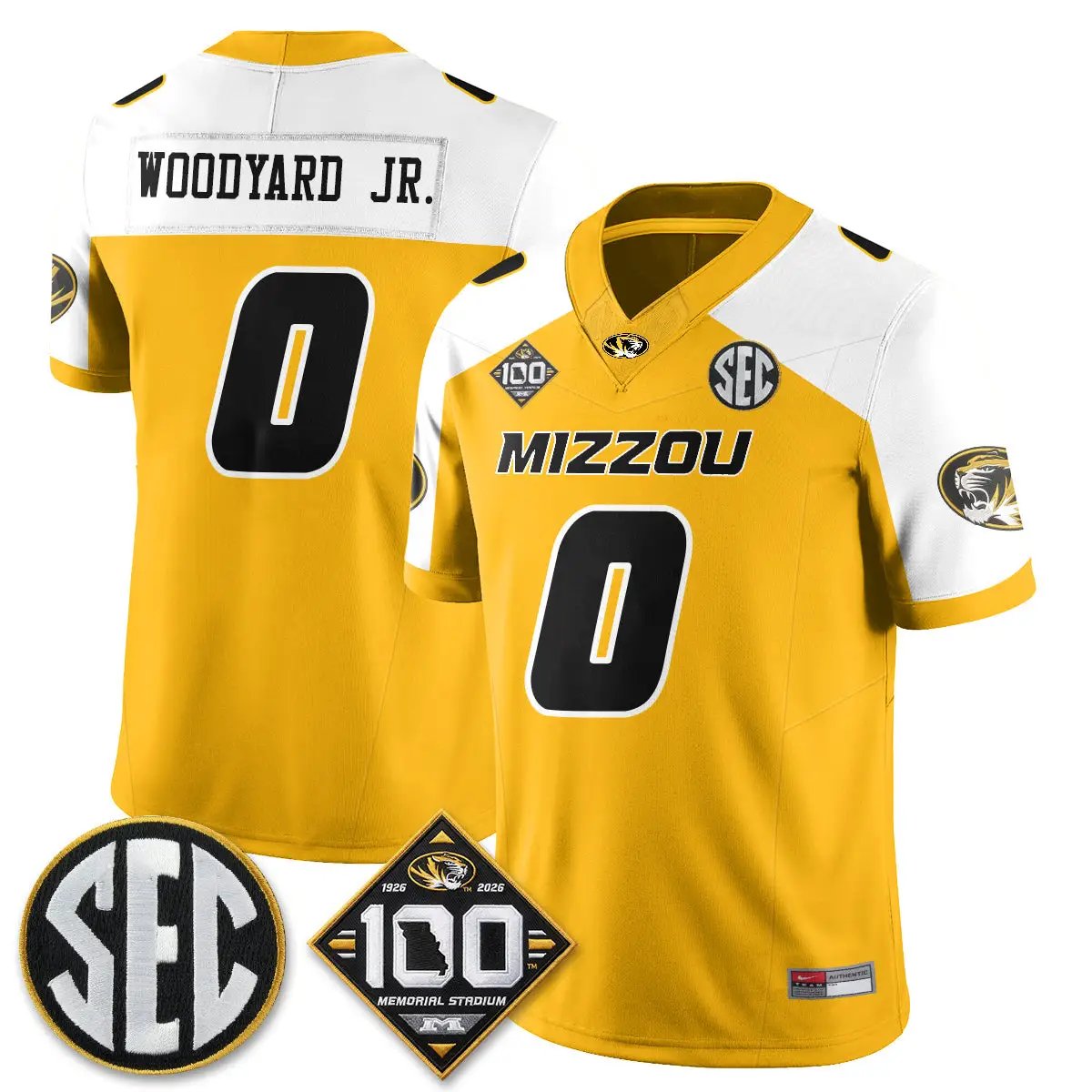 MIZZ 100th Anniversary of Memorial Stadium Vapor Jersey - Stitched by Missouri Tigers