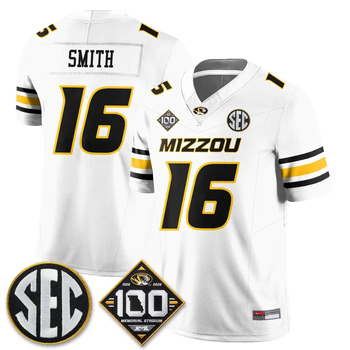 MIZZ 100th Anniversary of Memorial Stadium Vapor Jersey - Stitched by Missouri Tigers