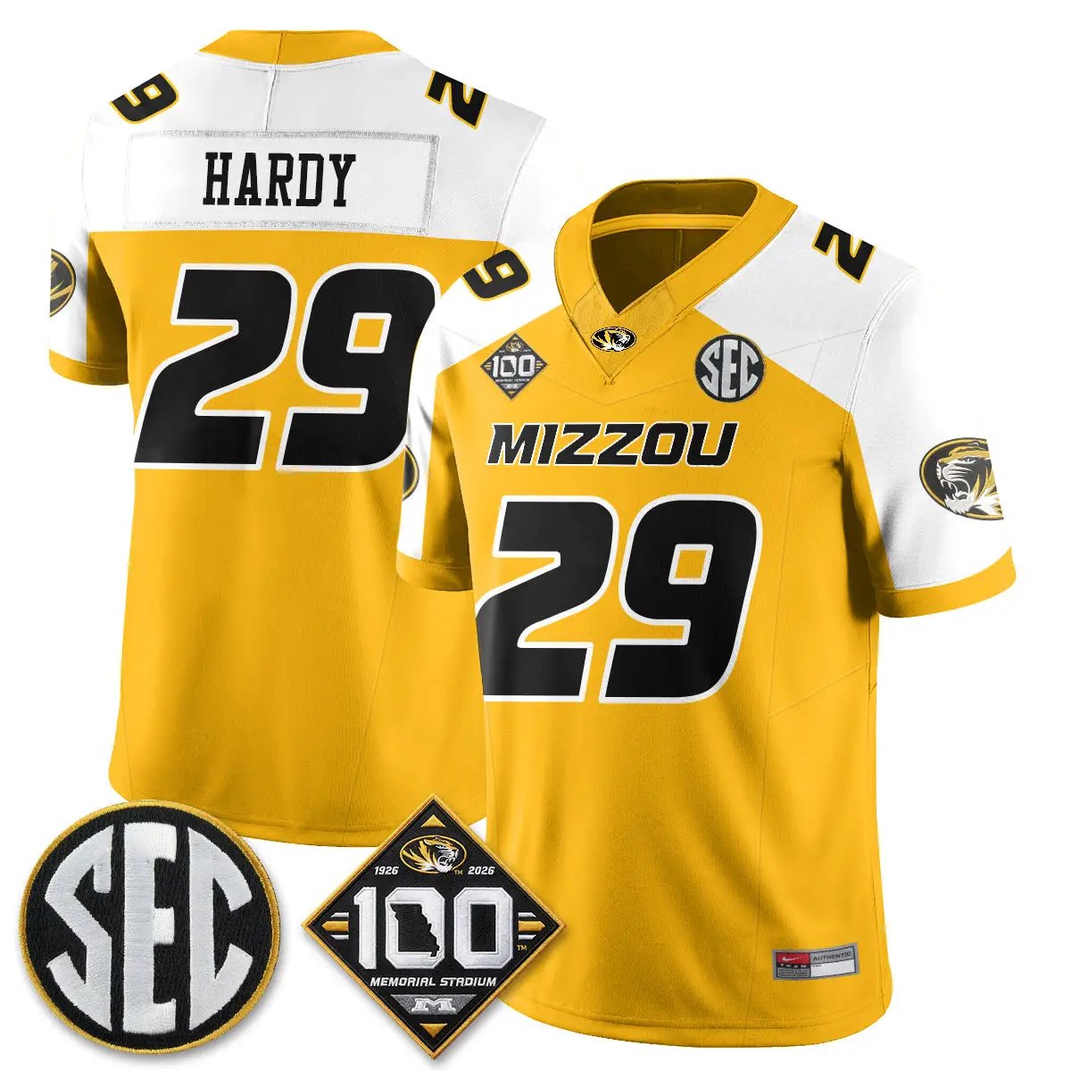 MIZZ 100th Anniversary of Memorial Stadium Vapor Jersey - Stitched by Missouri Tigers