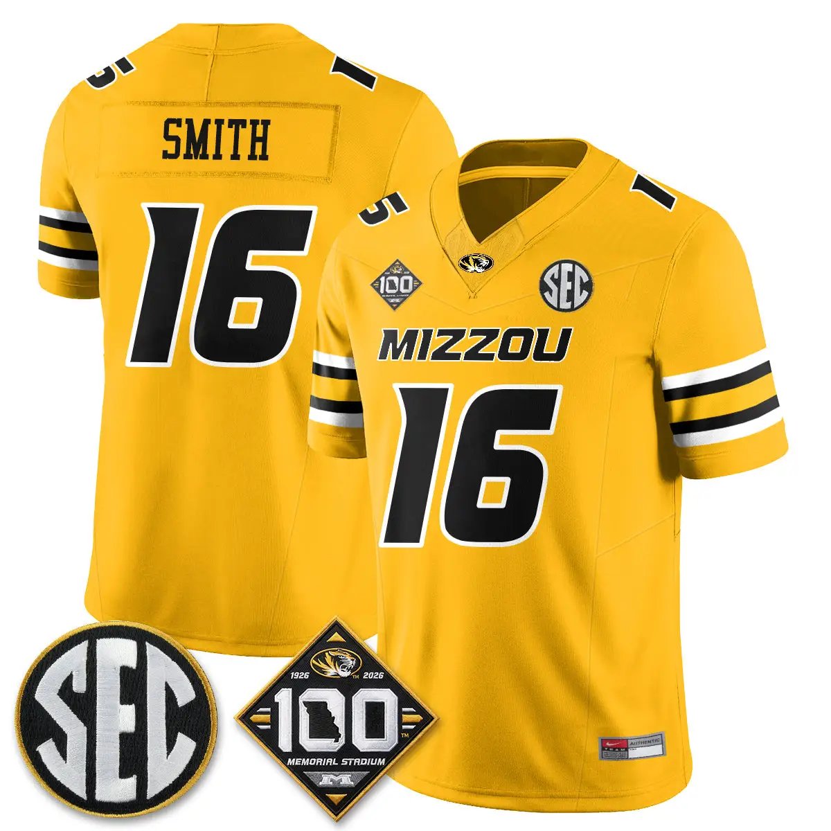 MIZZ 100th Anniversary of Memorial Stadium Vapor Jersey - Stitched by Missouri Tigers