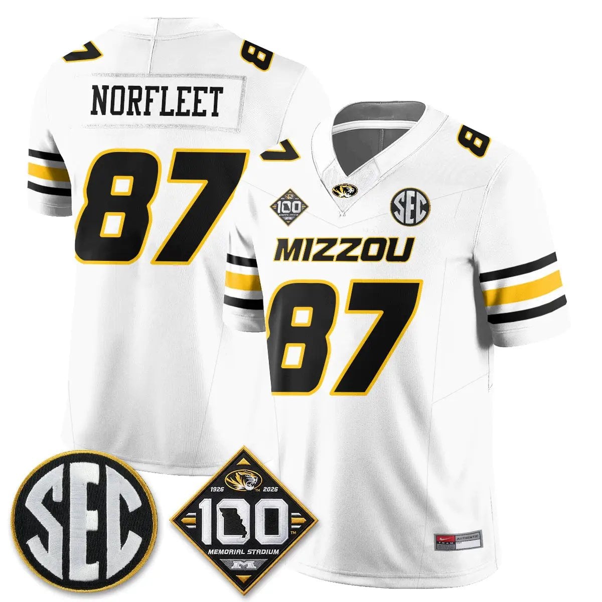 MIZZ 100th Anniversary of Memorial Stadium Edition - Stitched (2) by Missouri Tigers