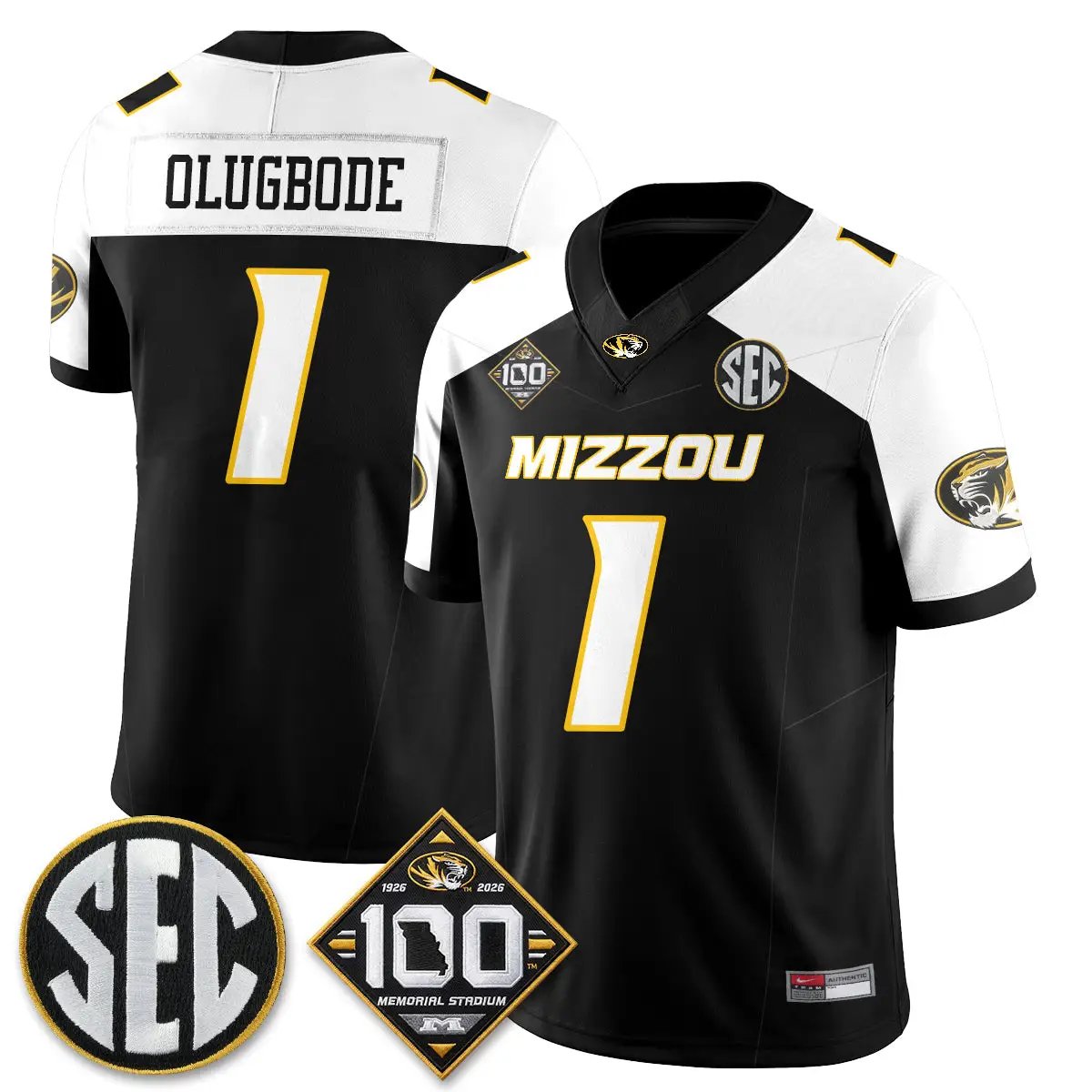 MIZZ 100th Anniversary of Memorial Stadium Vapor Jersey - Stitched by Missouri Tigers