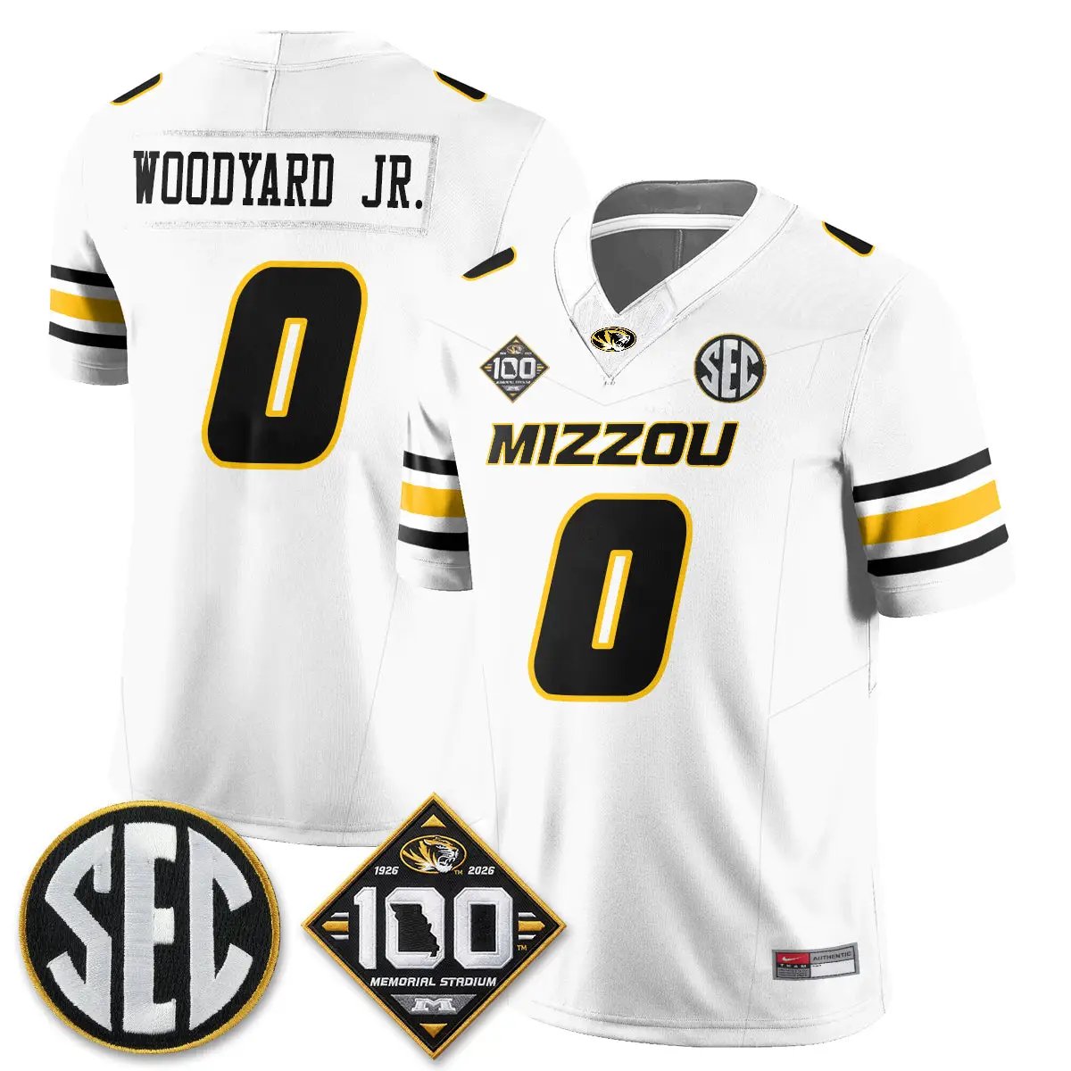 MIZZ 100th Anniversary of Memorial Stadium Vapor Jersey - Stitched by Missouri Tigers