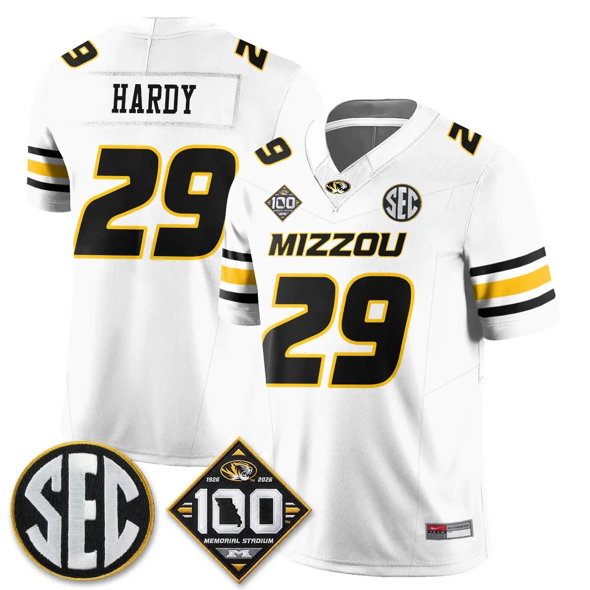 MIZZ 100th Anniversary of Memorial Stadium Vapor Jersey - Stitched by Missouri Tigers