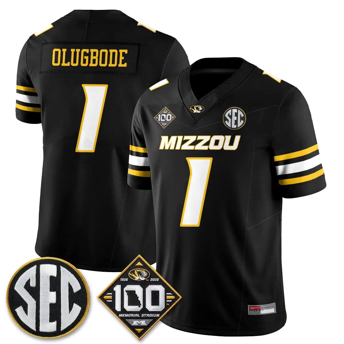 MIZZ 100th Anniversary of Memorial Stadium Vapor Jersey - Stitched by Missouri Tigers