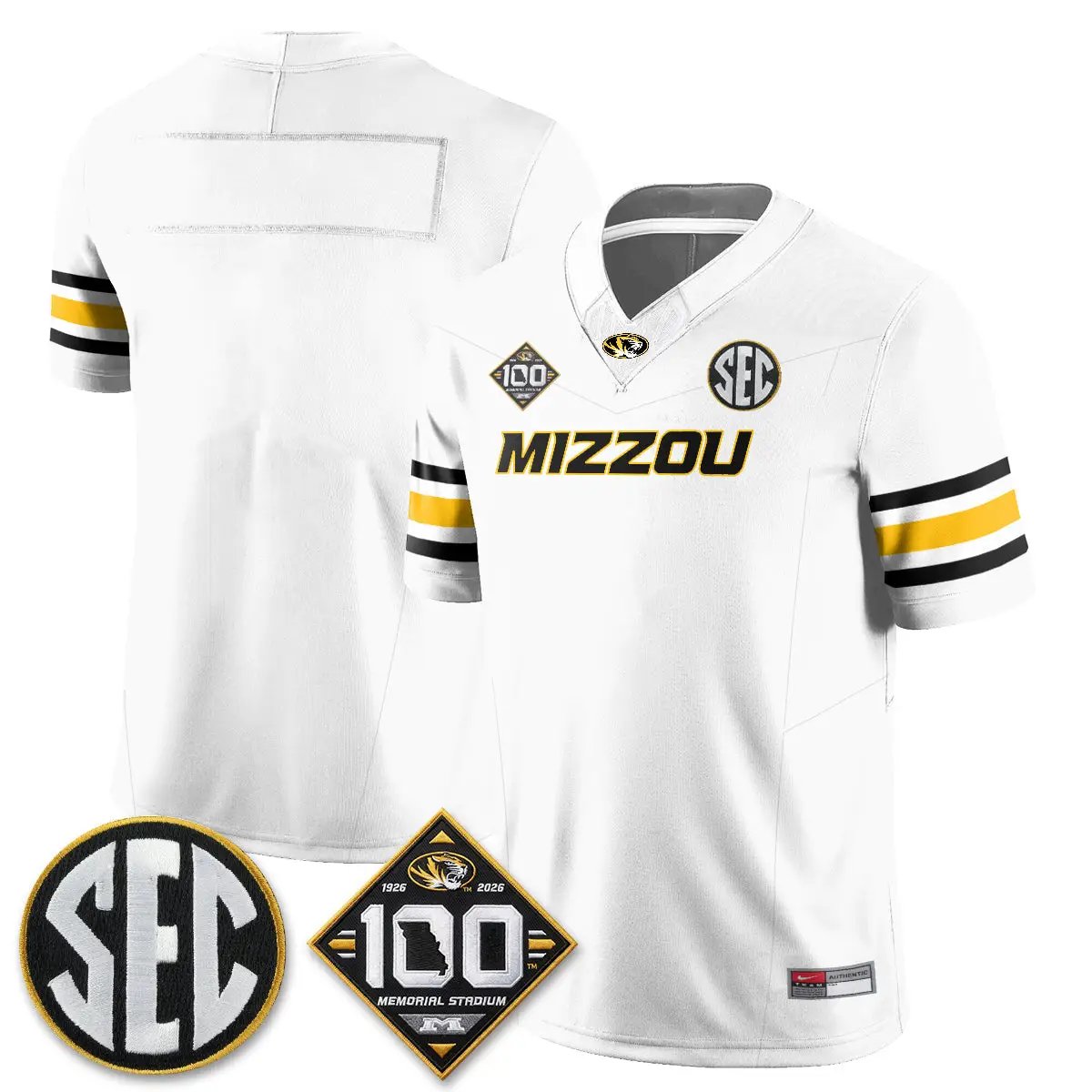 MIZZ 100th Anniversary of Memorial Stadium Vapor Jersey - Stitched by Missouri Tigers