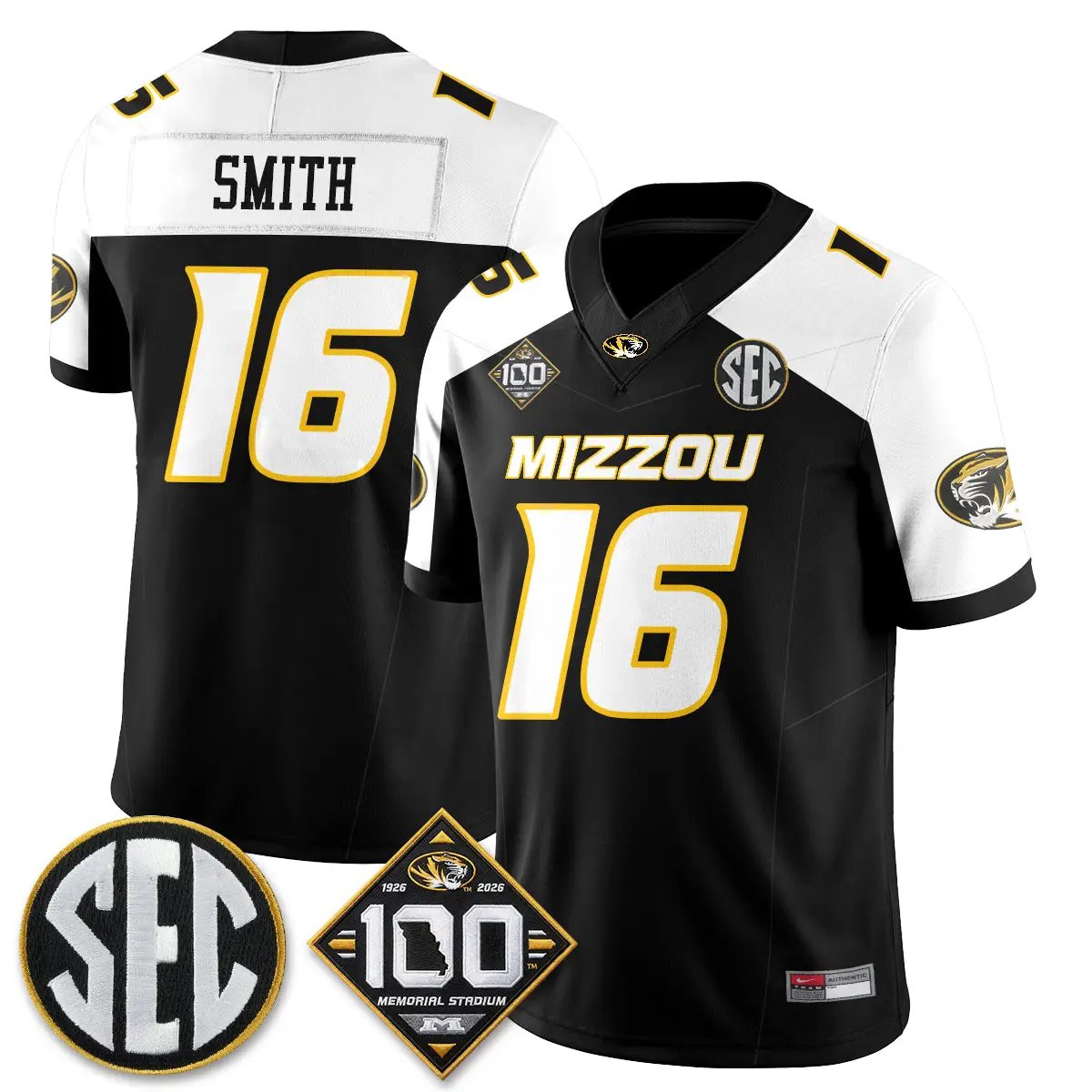 MIZZ 100th Anniversary of Memorial Stadium Vapor Jersey - Stitched by Missouri Tigers