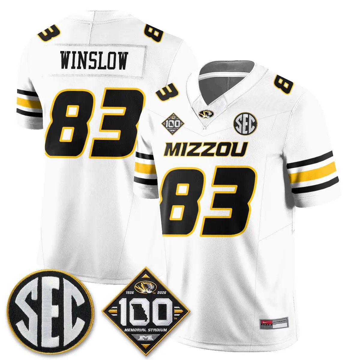MIZZ 100th Anniversary of Memorial Stadium Vapor Jersey - Stitched by Missouri Tigers
