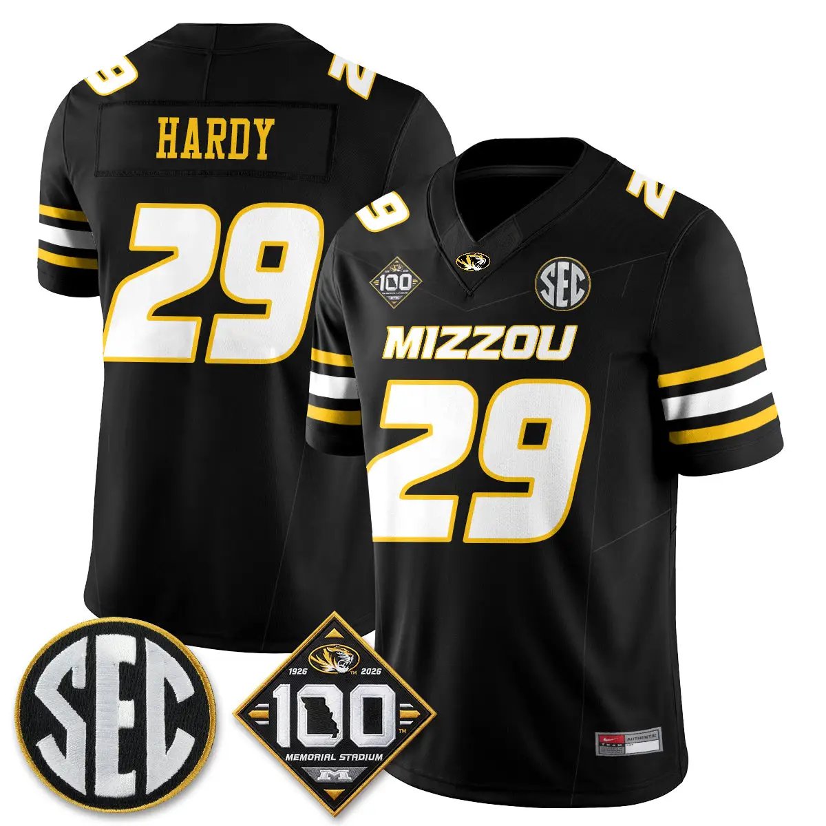 MIZZ 100th Anniversary of Memorial Stadium Vapor Jersey - Stitched by Missouri Tigers