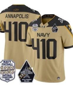 Annapolis Jersey #410 Navy Midshipmen 100th Anniversary Patch Stitched by My Store NCAA Football Jerseys