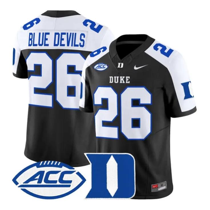 Blue_Devils_Jersey_26_Duke_Blue_Devils_2026_Vapor_Limited_Stitched_Black_Alter - Robert Henrys Blue Devils Jersey #26 Duke Blue Devils 2026 Vapor Limited Stitched by My Store NCAA Football Jerseys