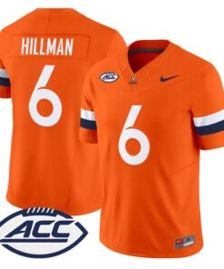Brandyn Hillman Jersey #6 Virginia Cavaliers 2026 Vapor Limited Stitched by My Store NCAA Football Jerseys