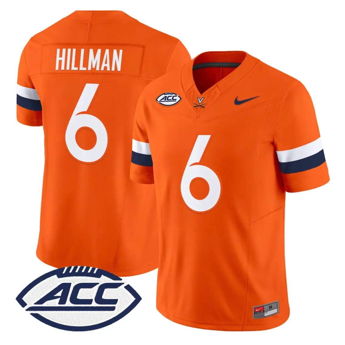 Brandyn Hillman Jersey #6 Virginia Cavaliers 2026 Vapor Limited Stitched by My Store NCAA Football Jerseys