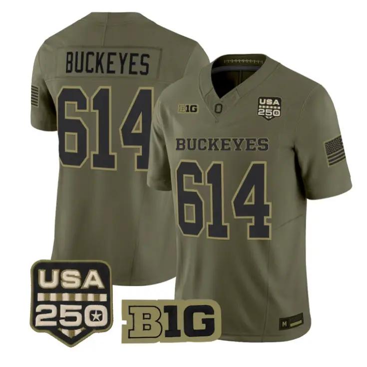Buckeyes Jersey #614 Ohio State Buckeyes 2026 Salute to Service Stitched Olive 1 Buckeyes Jersey #614 Ohio State Buckeyes 2026 Salute to Service Stitched Olive by My Store NCAA Football Jerseys