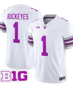 Buckeyes Jersey #1 Ohio State Buckeyes Glitter Vapor All Stitched by My Store NCAA Football Jerseys