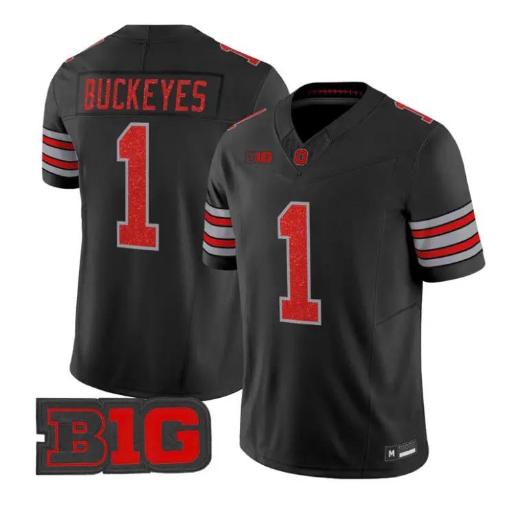 Buckeyes Jersey #1 Ohio State Buckeyes Glitter Vapor All Stitched by My Store NCAA Football Jerseys