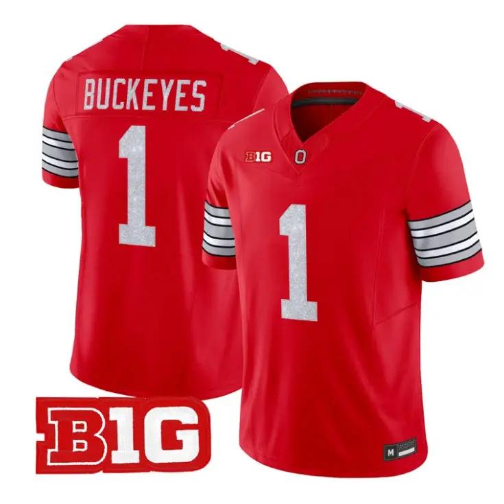 Buckeyes Jersey #1 Ohio State Buckeyes Glitter Vapor All Stitched by My Store NCAA Football Jerseys