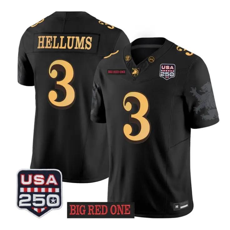 Cale Hellums Jersey #3 Army Black Knights 2026 Big Red One USA 250 Patch Stitched 1 Cale Hellums Jersey #3 Army Black Knights 2026 Big Red One USA 250 Patch Stitched by My Store NCAA Football Jerseys