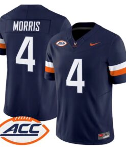 Chandler Morris Jersey #4 Virginia Cavaliers 2026 Vapor Limited Stitched by My Store NCAA Football Jerseys