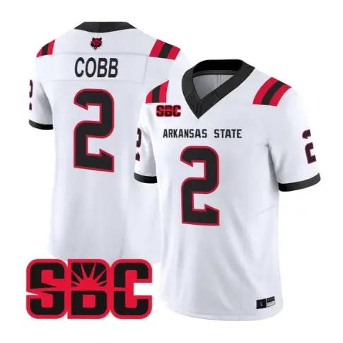 Chauncy Cobb Jersey #2 Arkansas State Red Wolves 2026 Stitched by My Store NCAA Football Jerseys