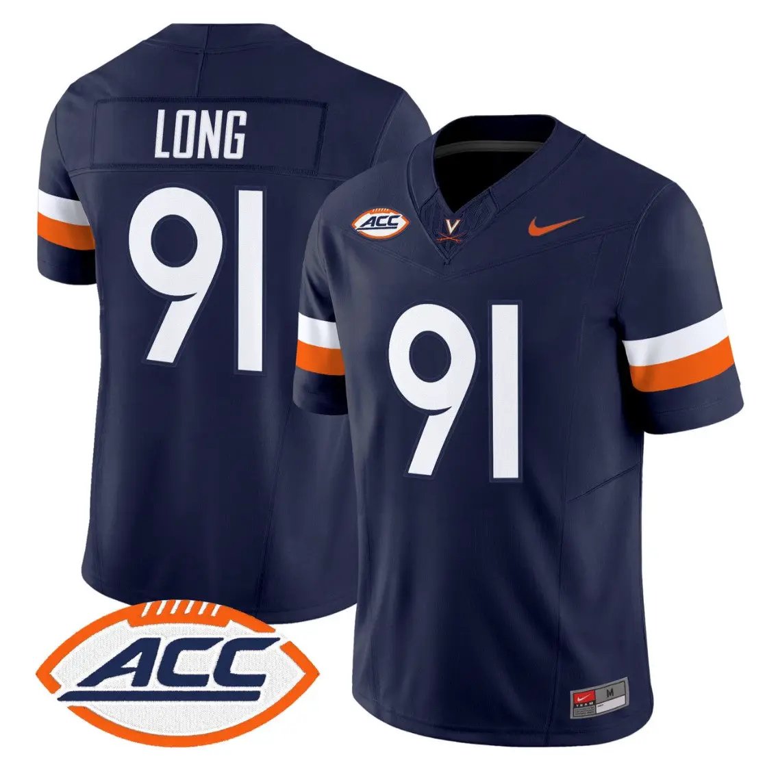 Chris Long Jersey #91 Virginia Cavaliers 2026 Vapor Limited Stitched by My Store NCAA Football Jerseys