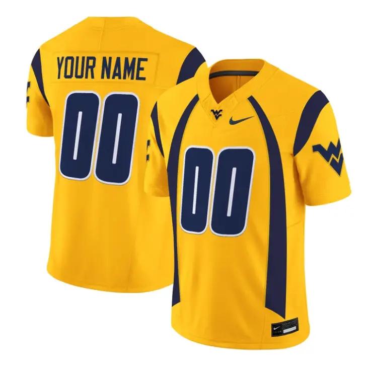 Custom West Virginia Mountaineers Jersey Throwback Vapor Limited Stitched Gold 1 Custom West Virginia Mountaineers Jersey Throwback Vapor Limited Stitched Gold by My Store NCAA Football Jerseys